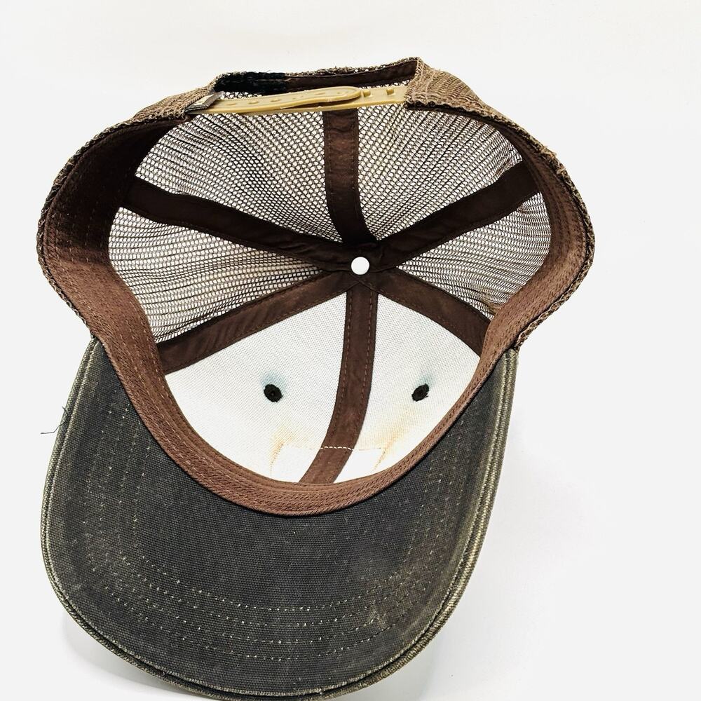 KUHL Green Khaki Truckers Hat Mesh SnapBack Patch Logo Outdoors Hiking Cap - Picture 5 of 5